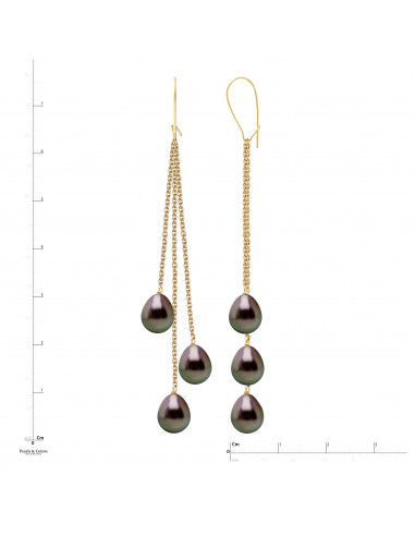 Pendientes Tahiti Perlas - Oro