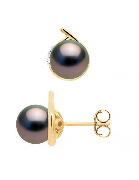Boucles d'Oreilles Perles Tahiti - Or