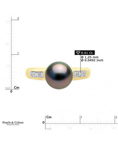 Anillo de perlas Tahiti - Oro