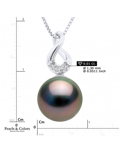 Colgante de perlas de Tahiti - Oro