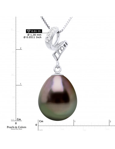 Colgante de perlas de Tahiti - Oro