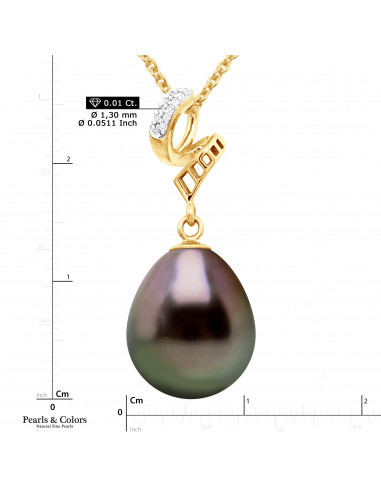 Colgante de perlas de Tahiti - Oro