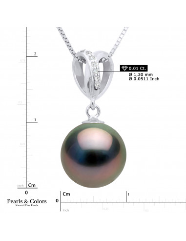 Colgante de perlas de Tahiti - Oro