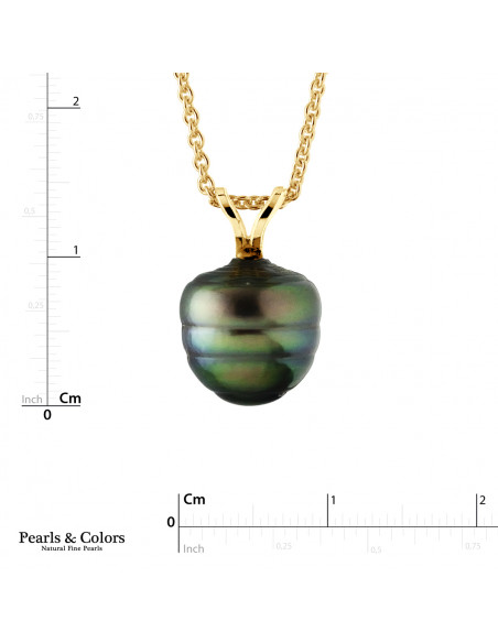 Colgante de perlas de Tahiti - Oro