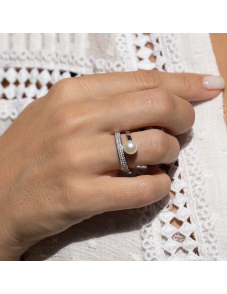 Anillo de perlas - Plata