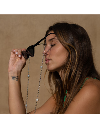 Chaîne pour Lunettes Perles - Argent