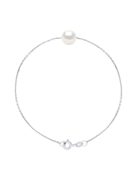 Parure Boucles d'Oreilles, Collier et Bracelet - Perle de Culture d'Eau Douce 8-9 mm